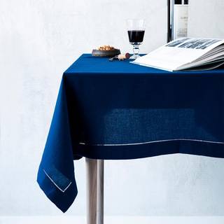 Langkilde & Søn - Blå dug med hulsøm - 140 x 240 cm