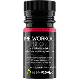 PurePower Pre Workout Shot (PWO) Røde bær 12 x 60 ml - Pre-Workout