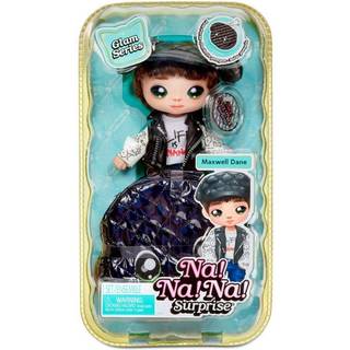 Na Na Na Surprise 2-in-1 Pom Doll Glam Series 1 - Maxwell Dane modedukke med metallisk taske