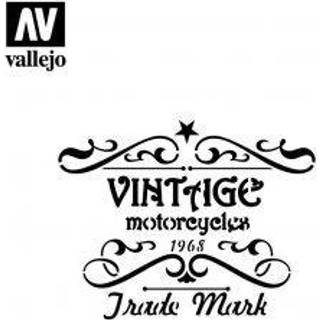 Vallejo, Stencil Vintage Motorcycles Sign, 1:35 [Levering: 1-2 dage]