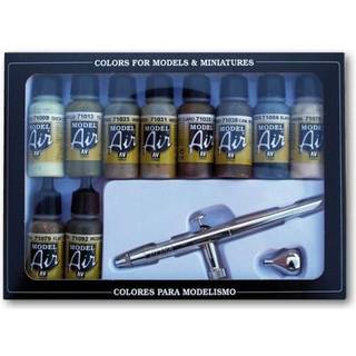 Model Air camouflage color set 10x17ml + airbrush