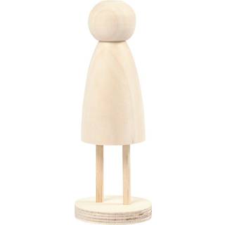 Elegant Træfigur med Krop og Hoved - 13,8 cm