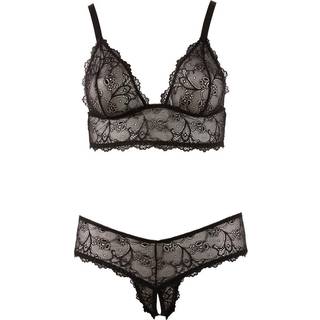 Cottelli Collection - Blonde BH Sæt m. matchende åben g-streng-XXL