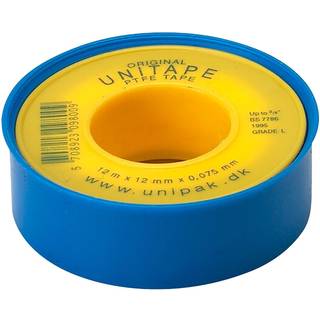 Unitape 12x12mm 0,075mm tykk. PTFE-Tape