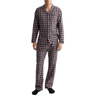 Gant Woven Cotton Check Pajama Set - Blue/Orange - X-Large
