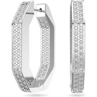 Swarovski Dextera Silver Octagon Hoop Earrings