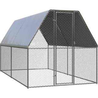 udendørs hønsegård 2x4x2 m galvaniseret stål