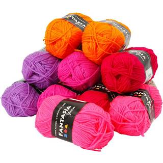 Fantasia Polyacrylgarn, L: 80 M, ass. farver, 10x50 g/ 1 pk.