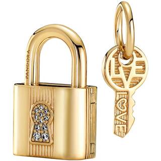 Pandora 760088C01 Charm-Anhänger Schloss & Schlüssel Goldfarben