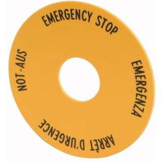 Eaton Nødstopsskilt, gul, "emergency stop"