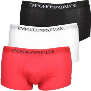 EMPORIO ARMANI Herren Trunks rot,schwarz,weiß Reine Baumwolle unifarben