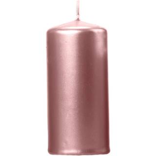 6 stk Metallic Bloklys 12 cm - Rose guld