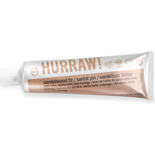 Hurraw! Balmtoo Squeezable Balm Sandalwood Fir: tyk ultra-morsom. Hvor som helst applikation. Kropsflade læber nakke fingre tæer. 1 rør = 7 pinde