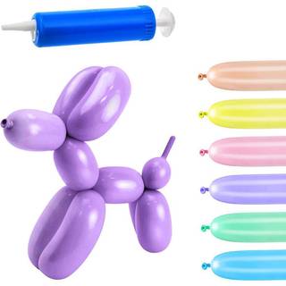 30 stk. Pastelfarvede modelleringsballoner 130 cm med pumpe – Perfekt til festlig dekoration
