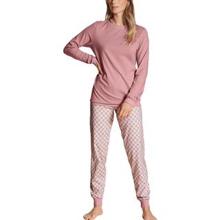 Calida Lovely Nights Pyjama With Cuff - Pink Pattern - Medium