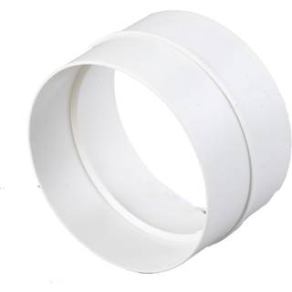 Duka samlemuffe Ø100MM hvid plast til samling af hvide ventilationsrør.