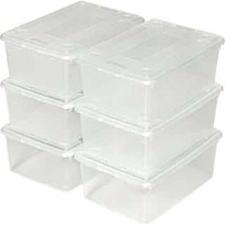 12 stk. opbevaringskasser 33x23x12 cm - gennemsigtig
