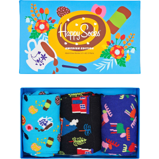 Happy socks 3-pak Swedish Edition Gift Box - Blue Pattern - Str 36/40