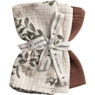 Garbo & Friends Honeysuckle Muslin Vaskeklude 40x40 Cm 3-pak - Babytæpper Bomuldsmuslin Sand - GF213022-2800-341GL