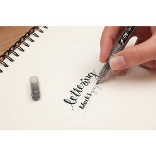 Kalligrafipen Fudenosuke Tombow TWIN soft sort/grå