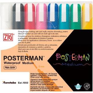 ZIG Marker Posterman 2mm 8 - sæt