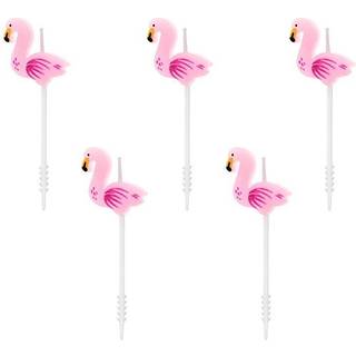 5 stk Cupcake lys - Flamingos