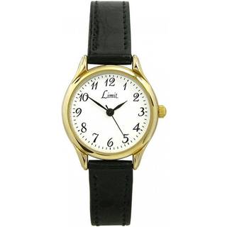 Limit 6141.01 Gold Plated Black Leather Strap Watch - W7720
