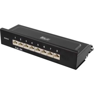 Deltaco PAN-211 Patch Panel 8xRJ45 Cat6a wall-mountable metal black