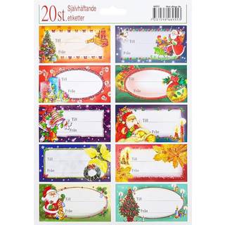 20-pack - Juletiketter / Stickers - Jul Motiv - Etiketter