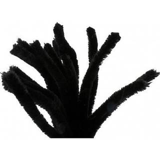 Chenille Piberensere, Sort, 30 cm, 15 stk.