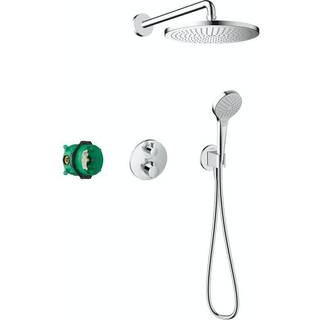 hansgrohe Croma 280 indbygningssæt ø280mm med hovedbruser/håndbruser/slange, krom