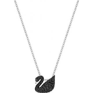 Swan Anhänger, Schwan, Klein, Schwarz, Rhodiniert