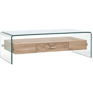 sofabord 98 x 45 x 31 cm hærdet glas transparent
