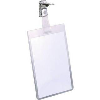 Kongresskilte med clips - 60x90 mm Højformat - Pakke med 25 stk
