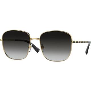 Valentino Kvinde VA2046 30028G Outlet solbriller Metal Guld Sort Firkantet Skygge