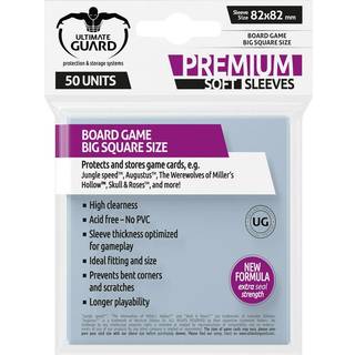 (82x82 mm) Ultimate Guard Premium Soft Sleeves for Board Game Cards Big Square (50)