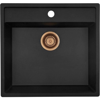 Lavabo Jupiter 60 - 55,6 x 52,6 x 20,6 cm - Komposit m/kobber/amber kurveventil