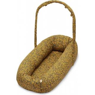 Konges Sløjd Babynest med bøjle Winter Leaves Mustard