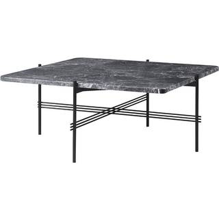 GUBI TS Sofabord Firkantet 80 x 80 cm med Sort Base og Grå Emperador Marmor Top