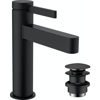 Hansgrohe Finoris 1-grebs håndvaskarmatur 110 med push-open bundventil - Mat sort