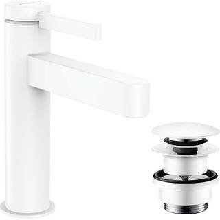 Hansgrohe Finoris håndvaskarmatur 110 med push-open bundventil mat hvid
