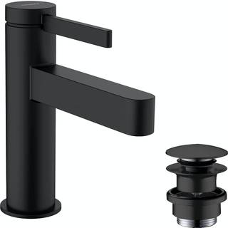 hansgrohe Finoris 100 håndvaskarmatur med push-open bundventil, mat sort