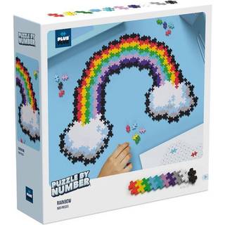 Plus Plus Puzzle By Number Rainbow - puslespil med motiv af en regnbue - byggesæt med 500 brikker