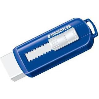 Staedtler Viskelæder PVC frit m/skub funktion blå/hvid