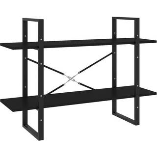 bogreol med 2 hylder 100x30x70 cm konstrueret træ hvid