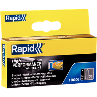 Rapid Nr 36 Bredtrådsklamme Stål, hvid, pakke med 1000