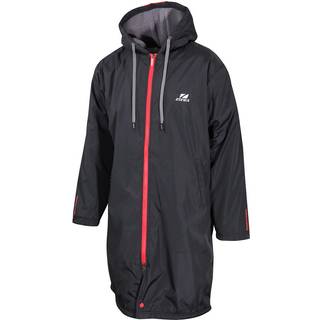 Zone3 Polar Fleece Parka Robe / Poncho Jacket SORT/RØD Str. S Sort/Rød