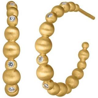 Bybiehl Pebbles hoops i forgyldt med zirkoner