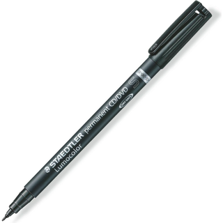 Staedtler MARKØR LUMOCOLOR CD/DVD SORT, ÆSKE 10 STK