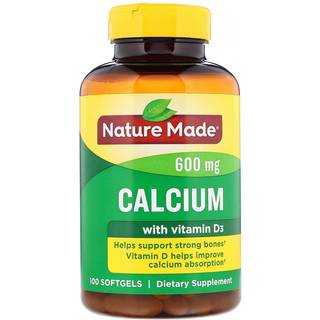 Naturfremstillet calcium 600 mg med vitamin D3 kosttilskud til knoglesttte 100 softgels